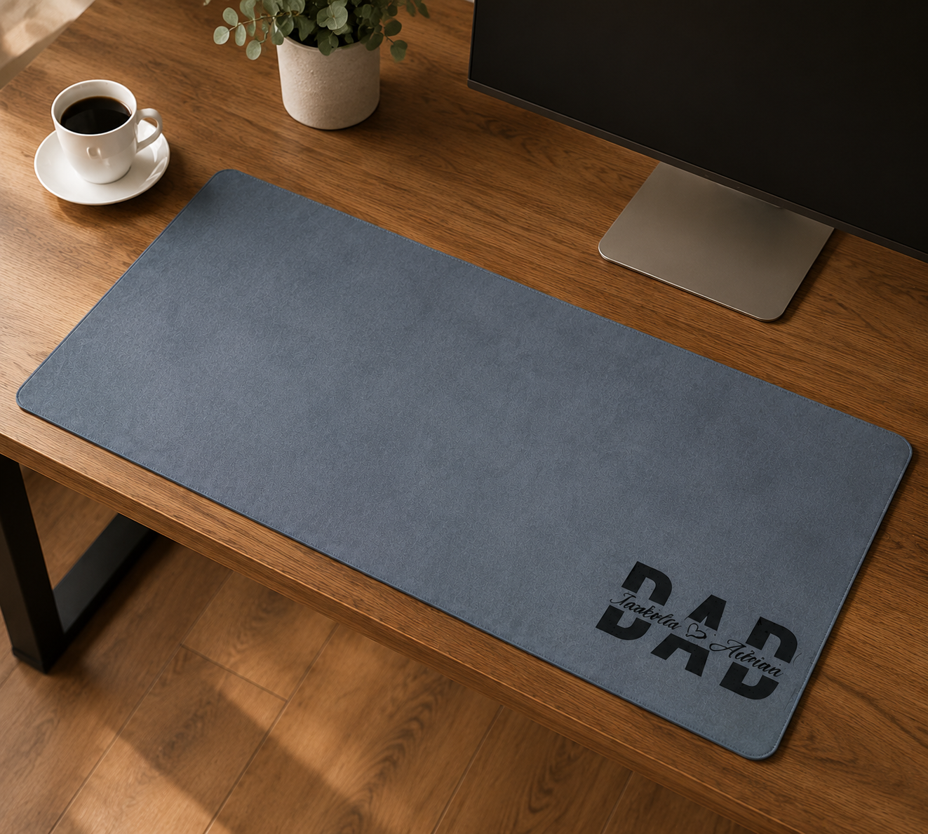 Personalized Leather Desk Mat Father's Day Gift for Dad