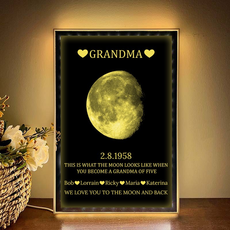 Custom Mom Moon Phase Led Art Mirror Mother's Day Gift