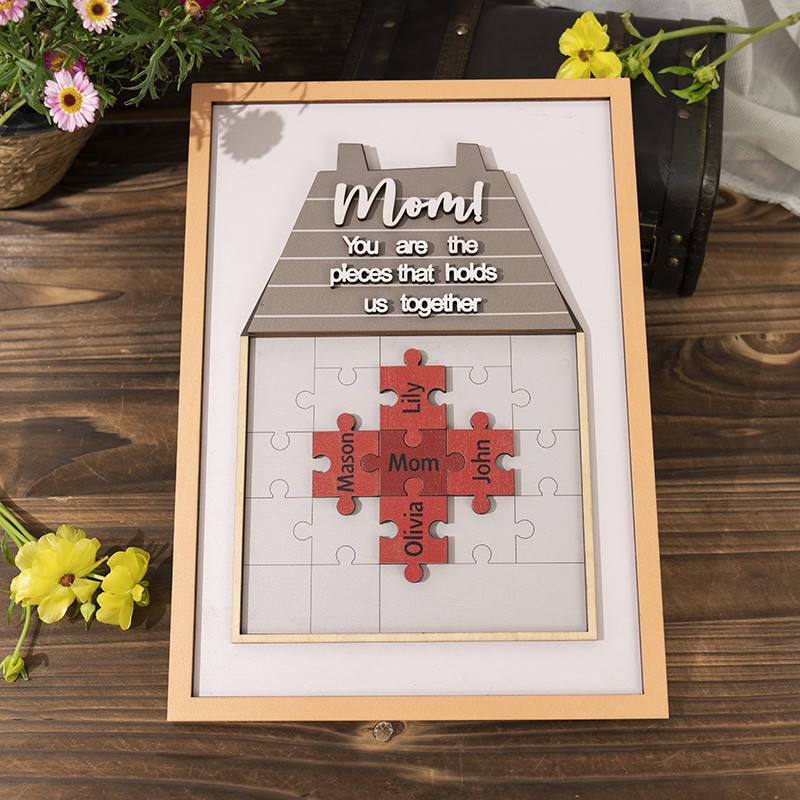 New Arrival - Mom You Are The Piece That Holds Us Together Wooden Puzzle Piece
