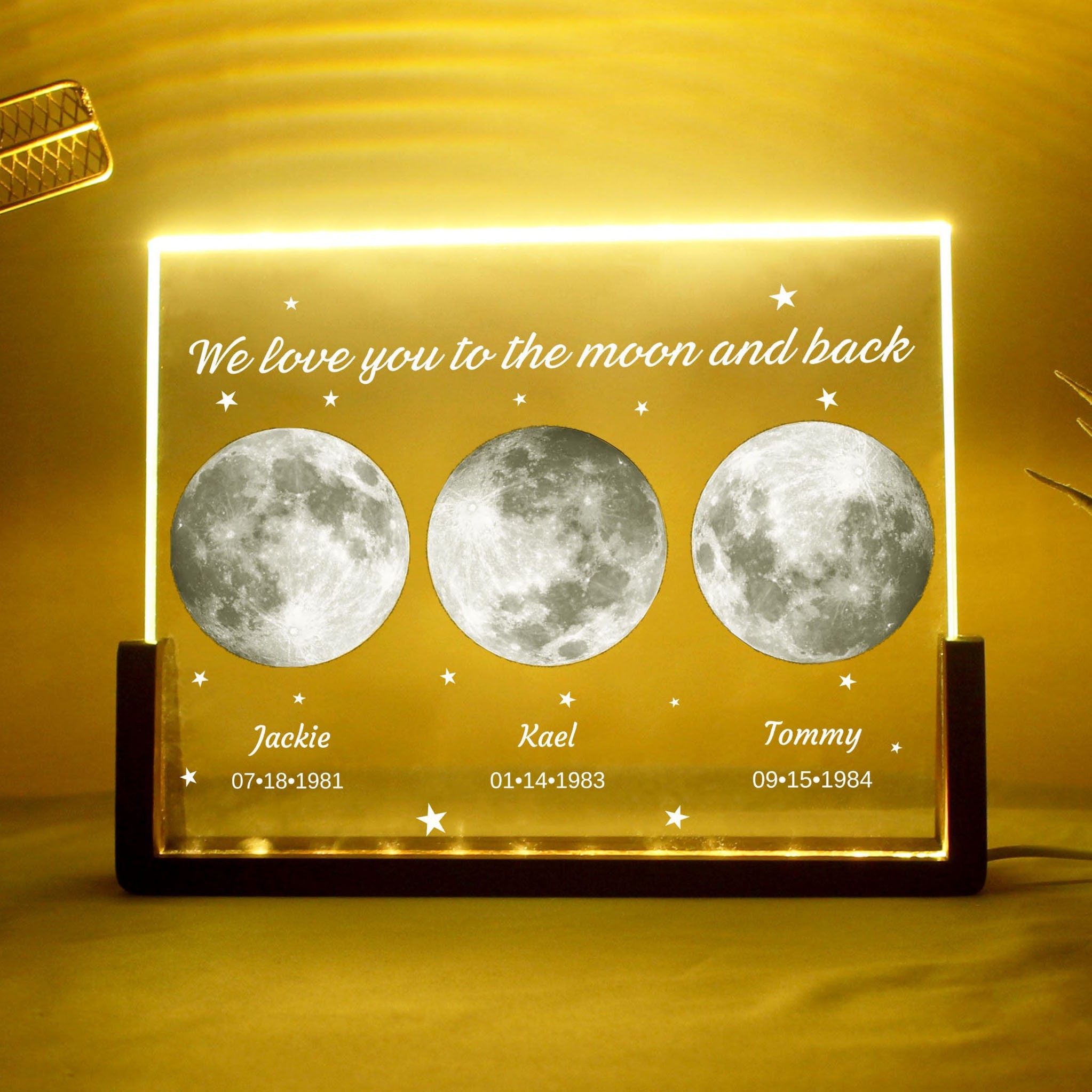 Personalised Moon Phase Led Light Frame Mother's Day Gift