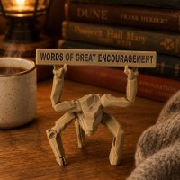 3D Printed Sci Fi Alien Desk Decor, Funny Alien Figure, Space Lover Gift, Book Lover Gift, Geek Office Decor