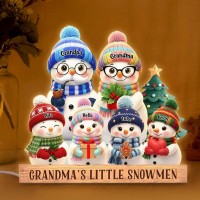 Personalized Snowman Light Box Family Christmas Gift Cozy Winter Home Decor