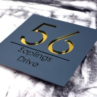 Personalised Laser Cut Matt Mirror Door Plaques Signs