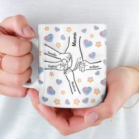 Hold My Hand, Hold My Heart - Family Personalized Custom 3D Inflated Effect Printed Mug - Mother's Day, Gift For Mom, Grandma