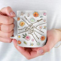 Hold My Hand, Hold My Heart - Family Personalized Custom 3D Inflated Effect Printed Mug - Mother's Day, Gift For Mom, Grandma