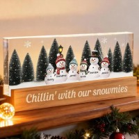 Personalized Snowman Light Box Family Christmas Gift Cozy Winter Home Decor