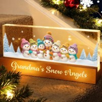 Personalized Snowman Light Box Family Christmas Gift Cozy Winter Home Decor