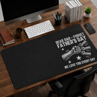 Personalized Fist Bump Custom Name Desk Mat Father's Day Gift for Dad
