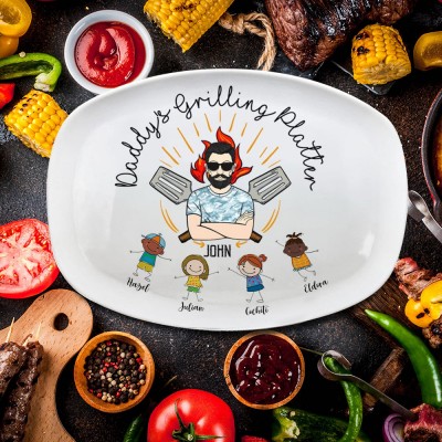 Personalized Daddy's Grilling Plate Father's Day Gift