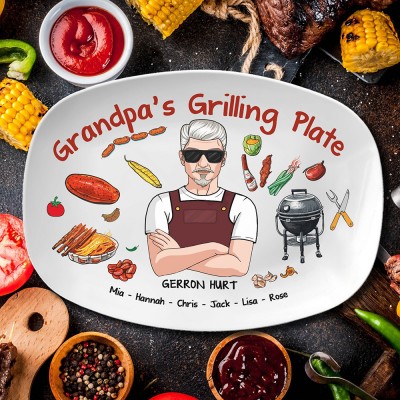Personalized Daddy's Grilling Plate Father's Day Gift